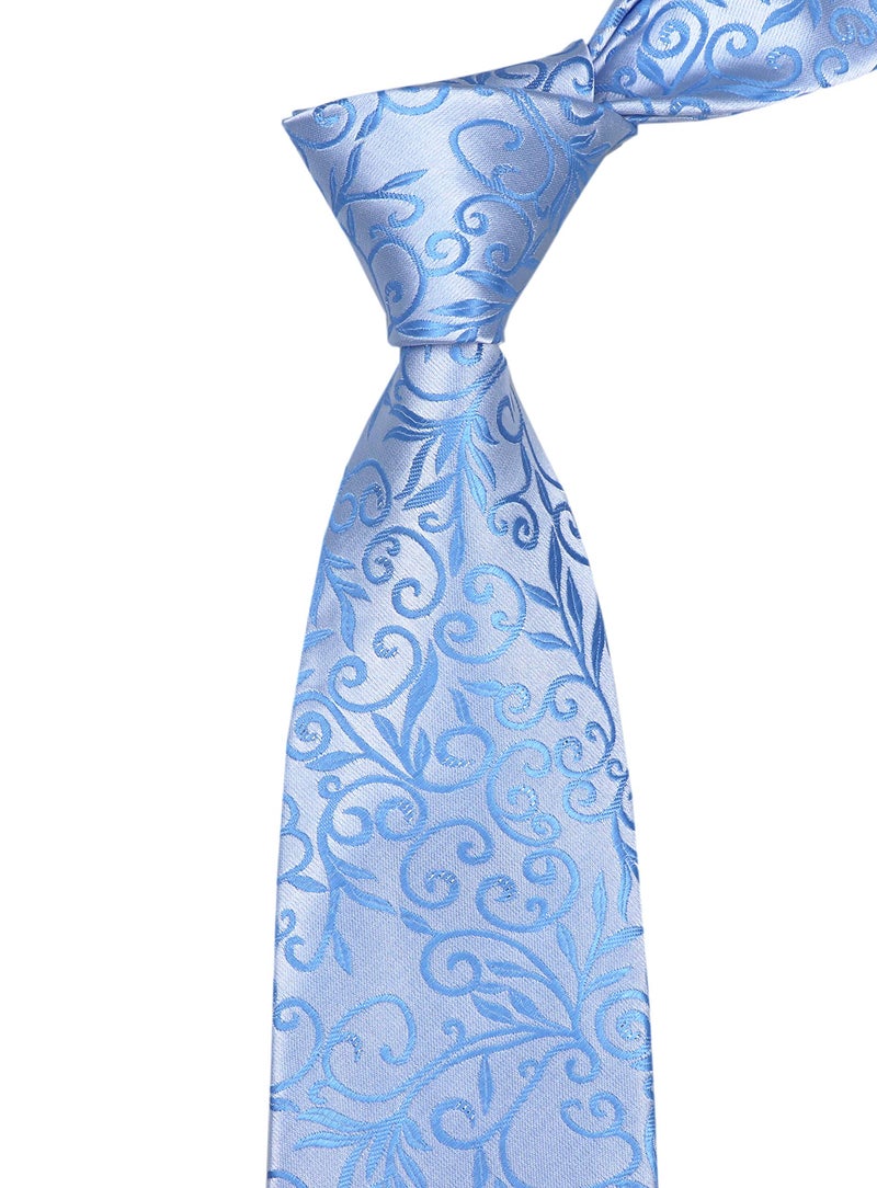 Ctskyte Mens Sky Blue Silver Ties Floral Fashion Woven Silk Party Formal Neckties Gifts - Image 5